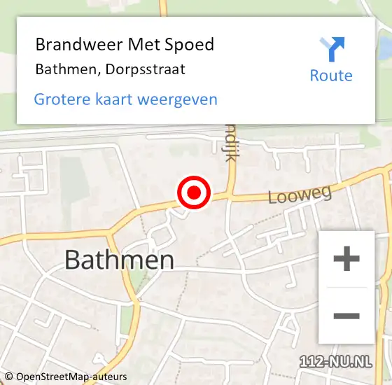 Locatie op kaart van de 112 melding: Brandweer Met Spoed Naar Bathmen, Dorpsstraat op 13 mei 2017 18:52