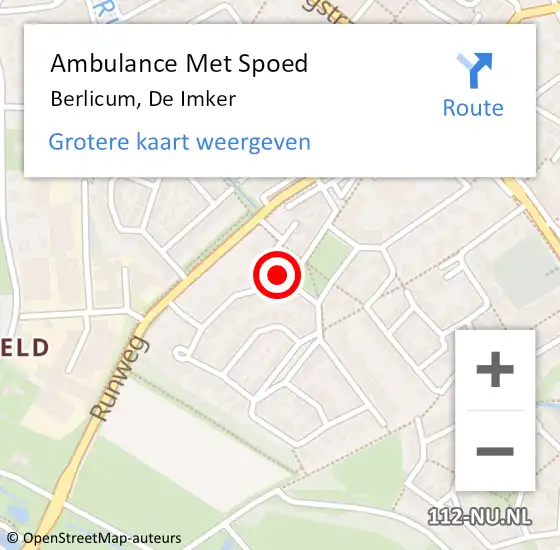 Locatie op kaart van de 112 melding: Ambulance Met Spoed Naar Berlicum, De Imker op 13 mei 2017 19:39