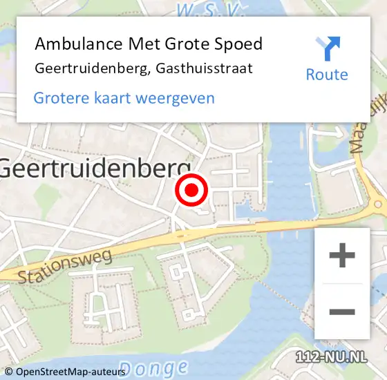 Locatie op kaart van de 112 melding: Ambulance Met Grote Spoed Naar Geertruidenberg, Gasthuisstraat op 13 mei 2017 19:47