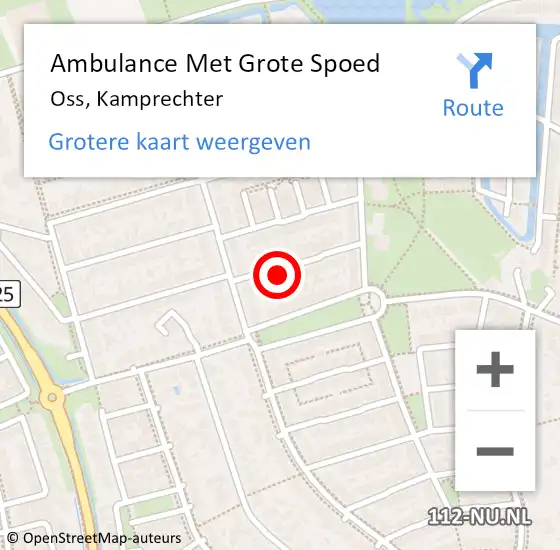 Locatie op kaart van de 112 melding: Ambulance Met Grote Spoed Naar Oss, Kamprechter op 13 mei 2017 20:00