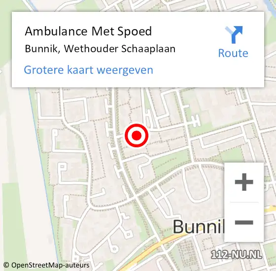 Locatie op kaart van de 112 melding: Ambulance Met Spoed Naar Bunnik, Wethouder Schaaplaan op 13 mei 2017 20:38