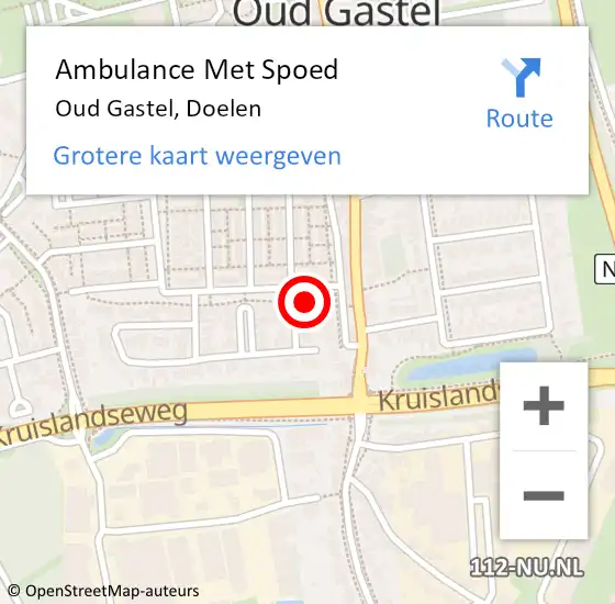 Locatie op kaart van de 112 melding: Ambulance Met Spoed Naar Oud Gastel, Doelen op 13 mei 2017 21:14