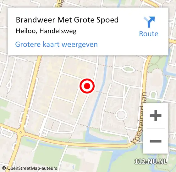 Locatie op kaart van de 112 melding: Brandweer Met Grote Spoed Naar Heiloo, Handelsweg op 20 januari 2014 12:36