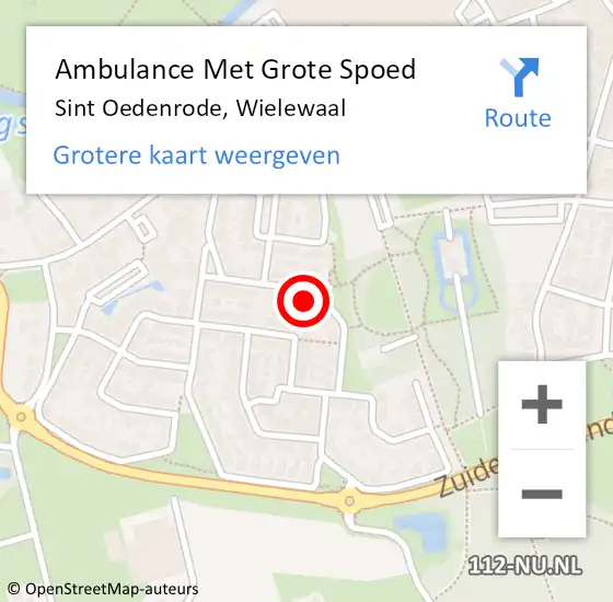 Locatie op kaart van de 112 melding: Ambulance Met Grote Spoed Naar Sint Oedenrode, Wielewaal op 13 mei 2017 23:39