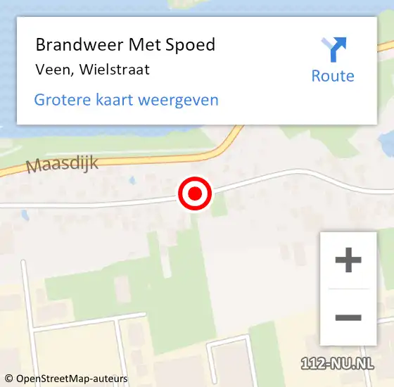 Locatie op kaart van de 112 melding: Brandweer Met Spoed Naar Veen, Wielstraat op 14 mei 2017 02:08