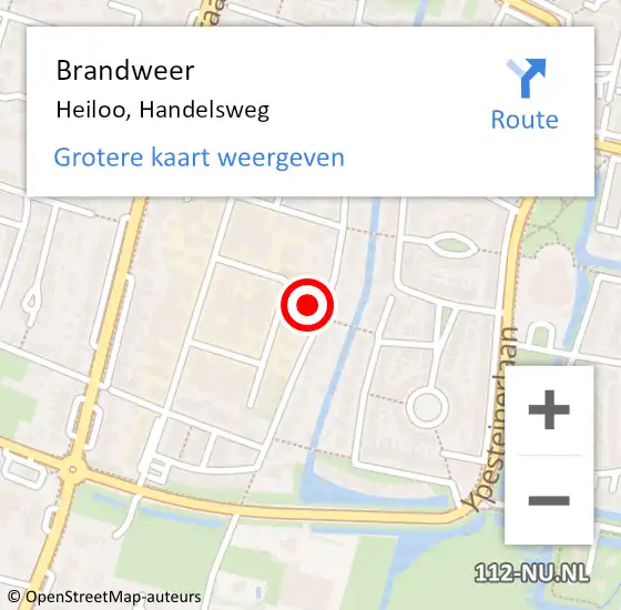 Locatie op kaart van de 112 melding: Brandweer Heiloo, Handelsweg op 20 januari 2014 12:46