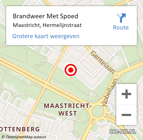 Locatie op kaart van de 112 melding: Brandweer Met Spoed Naar Maastricht, Hermelijnstraat op 14 mei 2017 02:29