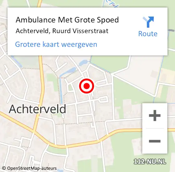 Locatie op kaart van de 112 melding: Ambulance Met Grote Spoed Naar Achterveld, Ruurd Visserstraat op 14 mei 2017 03:31