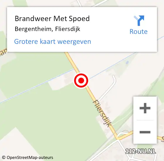 Locatie op kaart van de 112 melding: Brandweer Met Spoed Naar Bergentheim, Fliersdijk op 14 mei 2017 04:47