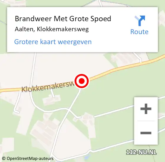 Locatie op kaart van de 112 melding: Brandweer Met Grote Spoed Naar Aalten, Klokkemakersweg op 14 mei 2017 08:00