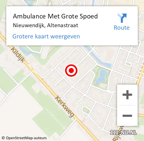 Locatie op kaart van de 112 melding: Ambulance Met Grote Spoed Naar Nieuwendijk, Altenastraat op 14 mei 2017 08:57