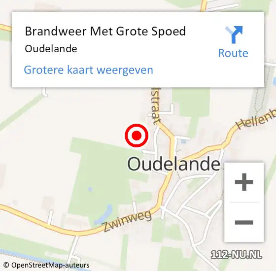 Locatie op kaart van de 112 melding: Brandweer Met Grote Spoed Naar Oudelande op 14 mei 2017 09:12