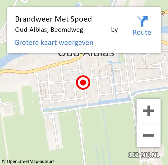 Locatie op kaart van de 112 melding: Brandweer Met Spoed Naar Oud-Alblas, Beemdweg                 by op 14 mei 2017 09:36