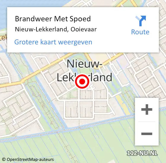 Locatie op kaart van de 112 melding: Brandweer Met Spoed Naar Nieuw-Lekkerland, Ooievaar op 14 mei 2017 09:44