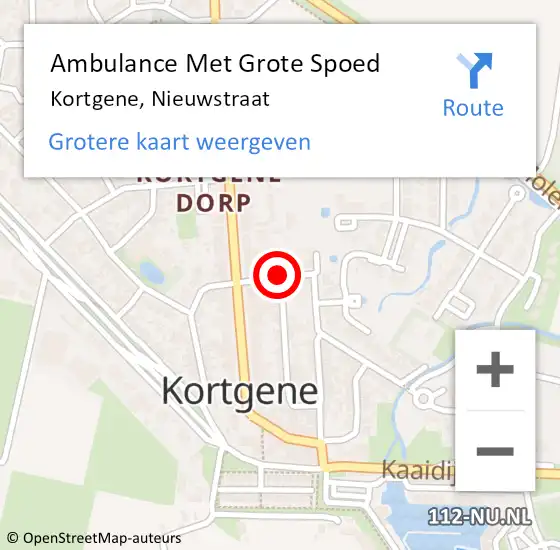 Locatie op kaart van de 112 melding: Ambulance Met Grote Spoed Naar Kortgene, Nieuwstraat op 14 mei 2017 10:20