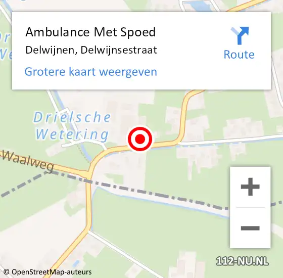 Locatie op kaart van de 112 melding: Ambulance Met Spoed Naar Delwijnen, Delwijnsestraat op 14 mei 2017 10:50