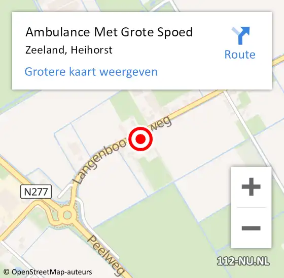 Locatie op kaart van de 112 melding: Ambulance Met Grote Spoed Naar Zeeland, Heihorst op 14 mei 2017 10:59