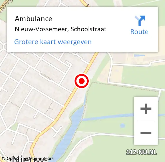 Locatie op kaart van de 112 melding: Ambulance Nieuw-Vossemeer, Schoolstraat op 14 mei 2017 11:20