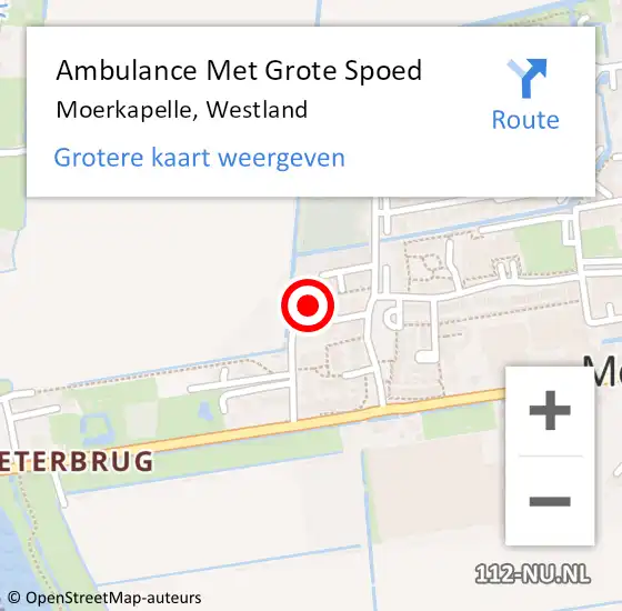 Locatie op kaart van de 112 melding: Ambulance Met Grote Spoed Naar Moerkapelle, Westland op 14 mei 2017 11:23