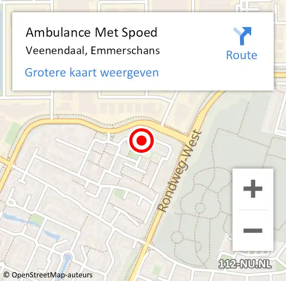 Locatie op kaart van de 112 melding: Ambulance Met Spoed Naar Veenendaal, Emmerschans op 14 mei 2017 11:28