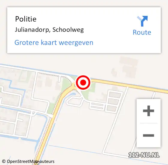 Locatie op kaart van de 112 melding: Politie Julianadorp, Schoolweg op 14 mei 2017 11:30