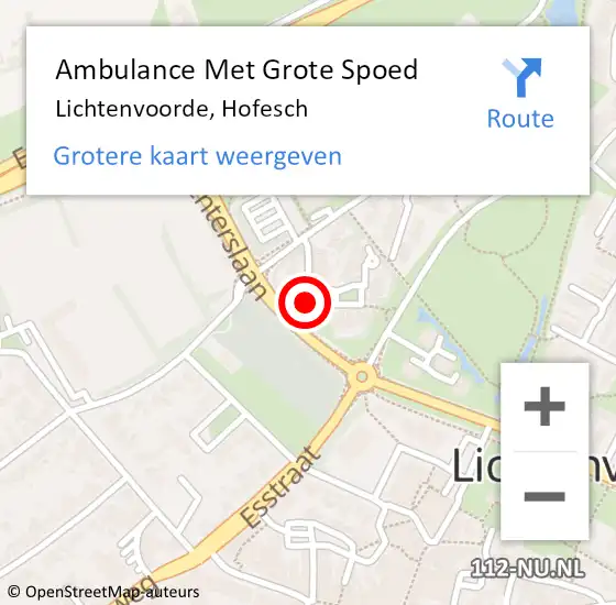 Locatie op kaart van de 112 melding: Ambulance Met Grote Spoed Naar Lichtenvoorde, Hofesch op 14 mei 2017 12:18