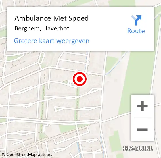 Locatie op kaart van de 112 melding: Ambulance Met Spoed Naar Berghem, Haverhof op 14 mei 2017 14:04