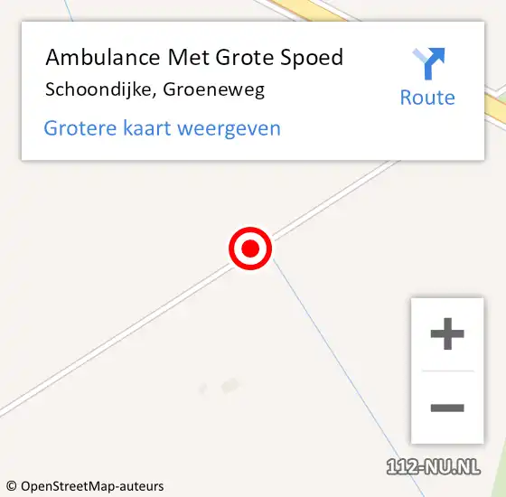 Locatie op kaart van de 112 melding: Ambulance Met Grote Spoed Naar Schoondijke, Groeneweg op 20 januari 2014 13:22