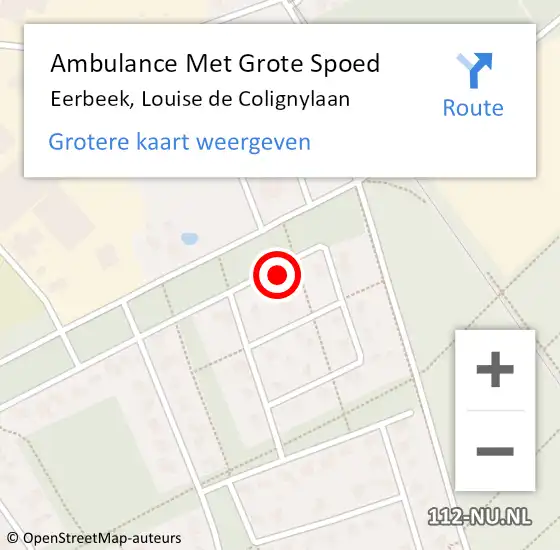 Locatie op kaart van de 112 melding: Ambulance Met Grote Spoed Naar Eerbeek, Louise de Colignylaan op 14 mei 2017 17:07