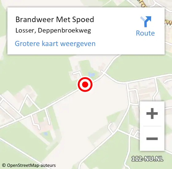 Locatie op kaart van de 112 melding: Brandweer Met Spoed Naar Losser, Deppenbroekweg op 14 mei 2017 17:54