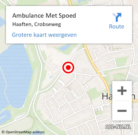 Locatie op kaart van de 112 melding: Ambulance Met Spoed Naar Haaften, Crobseweg op 14 mei 2017 18:14