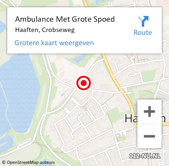 Locatie op kaart van de 112 melding: Ambulance Met Grote Spoed Naar Haaften, Crobseweg op 14 mei 2017 18:18