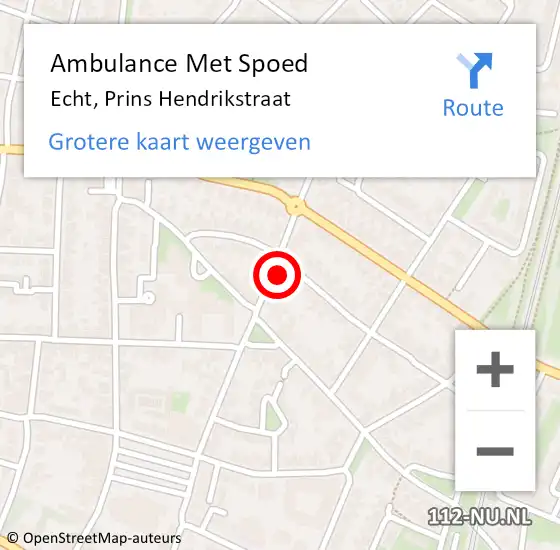 Locatie op kaart van de 112 melding: Ambulance Met Spoed Naar Echt, Prins Hendrikstraat op 14 mei 2017 18:58