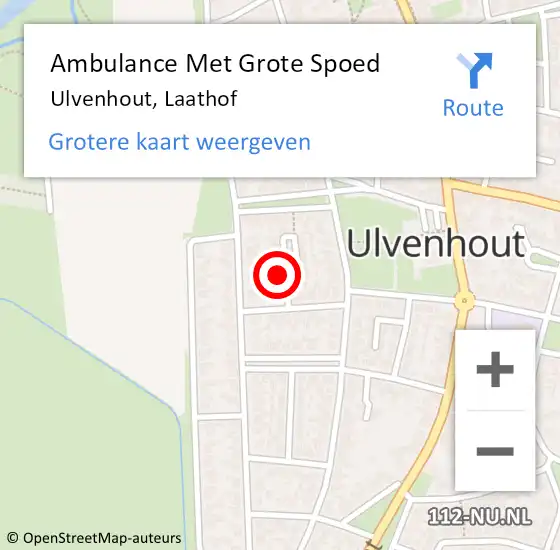 Locatie op kaart van de 112 melding: Ambulance Met Grote Spoed Naar Ulvenhout, Laathof op 14 mei 2017 20:13