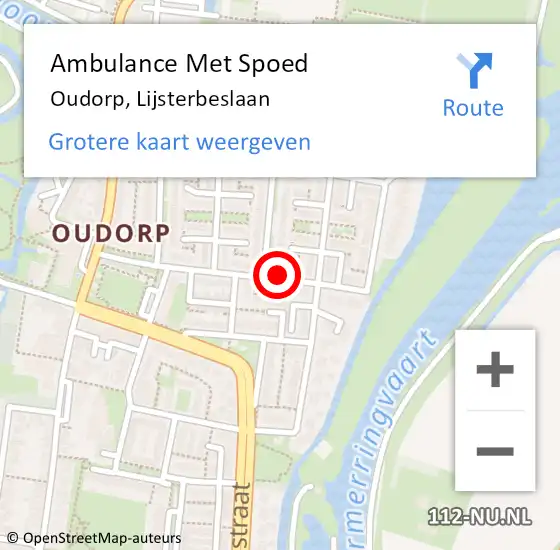 Locatie op kaart van de 112 melding: Ambulance Met Spoed Naar Oudorp, Lijsterbeslaan op 14 mei 2017 20:22