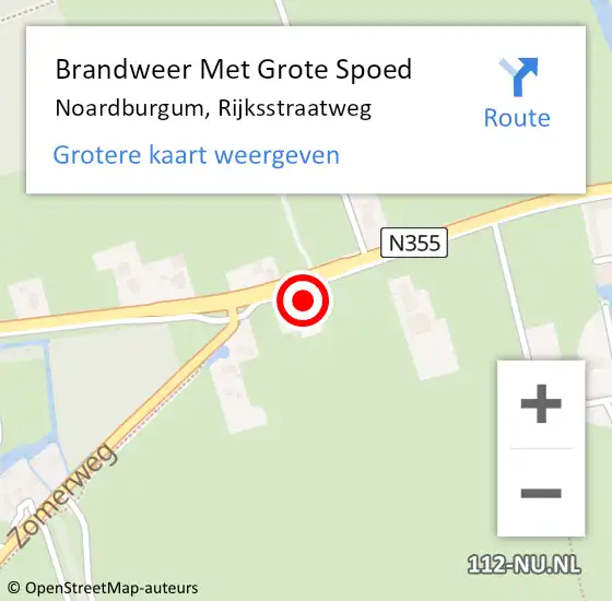 Locatie op kaart van de 112 melding: Brandweer Met Grote Spoed Naar Noardburgum, Rijksstraatweg op 14 mei 2017 22:06