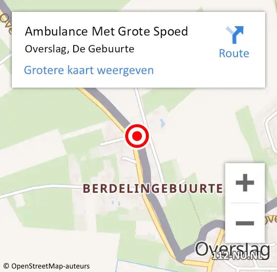 Locatie op kaart van de 112 melding: Ambulance Met Grote Spoed Naar Overslag, De Gebuurte op 19 september 2013 20:59