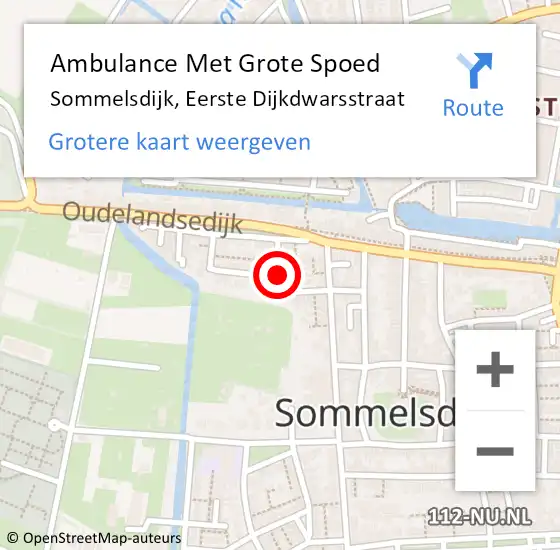 Locatie op kaart van de 112 melding: Ambulance Met Grote Spoed Naar Sommelsdijk, Eerste Dijkdwarsstraat op 15 mei 2017 02:59