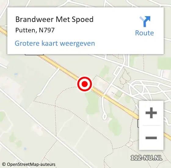 Locatie op kaart van de 112 melding: Brandweer Met Spoed Naar Putten, N797 op 15 mei 2017 03:32