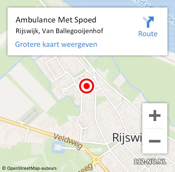 Locatie op kaart van de 112 melding: Ambulance Met Spoed Naar Rijswijk, Van Ballegooijenhof op 15 mei 2017 04:23