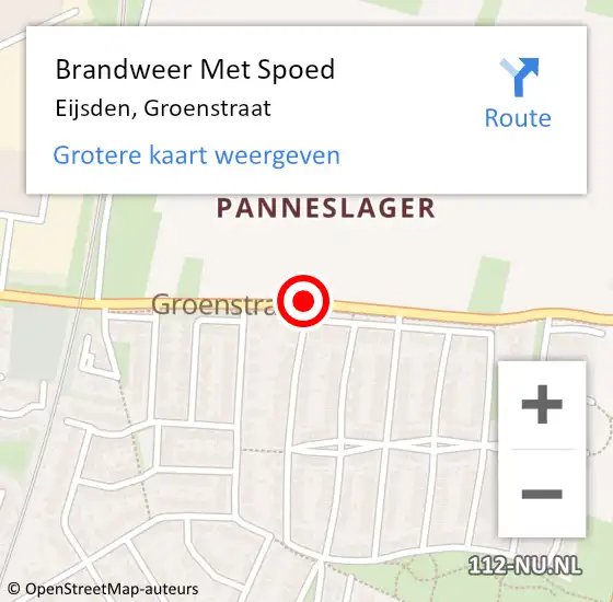 Locatie op kaart van de 112 melding: Brandweer Met Spoed Naar Eijsden, Groenstraat op 15 mei 2017 09:22