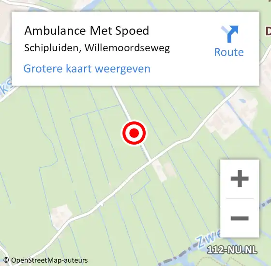 Locatie op kaart van de 112 melding: Ambulance Met Spoed Naar Schipluiden, Willemoordseweg op 15 mei 2017 09:24