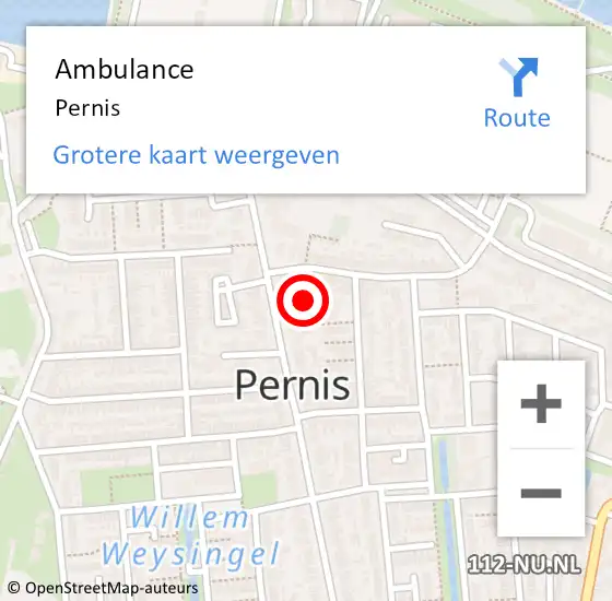 Locatie op kaart van de 112 melding: Ambulance Pernis op 15 mei 2017 09:44