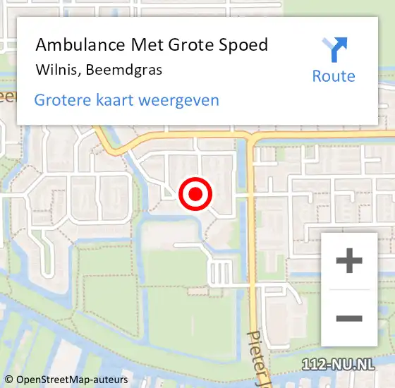 Locatie op kaart van de 112 melding: Ambulance Met Grote Spoed Naar Wilnis, Beemdgras op 15 mei 2017 10:11