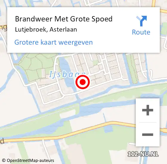 Locatie op kaart van de 112 melding: Brandweer Met Grote Spoed Naar Lutjebroek, Asterlaan op 15 mei 2017 10:34