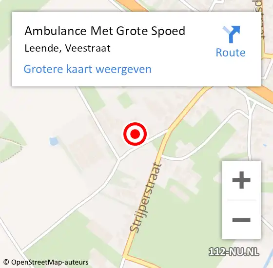 Locatie op kaart van de 112 melding: Ambulance Met Grote Spoed Naar Leende, Veestraat op 15 mei 2017 11:07