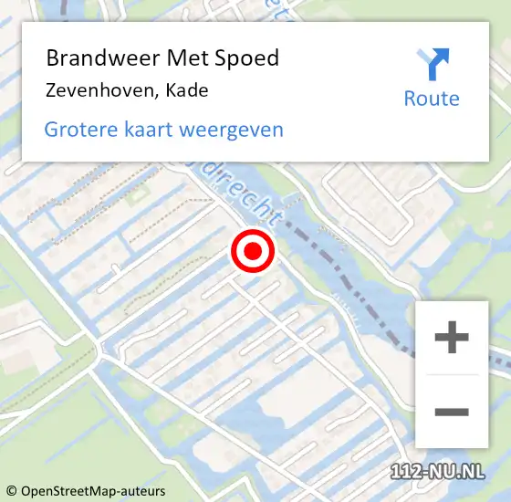 Locatie op kaart van de 112 melding: Brandweer Met Spoed Naar Zevenhoven, Kade op 15 mei 2017 11:54