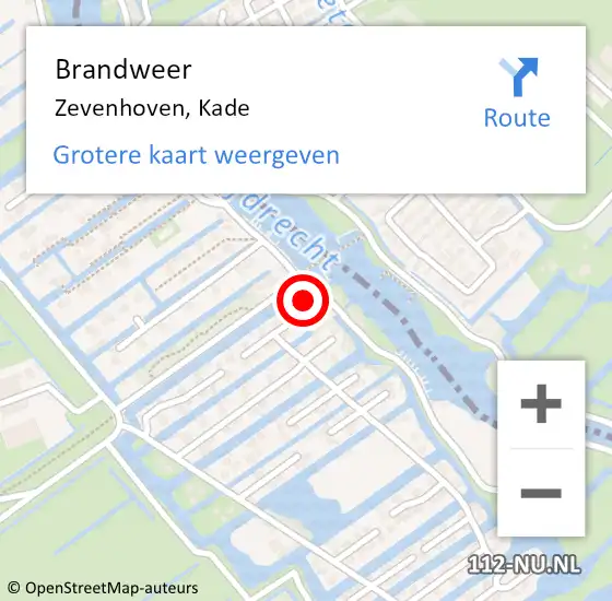 Locatie op kaart van de 112 melding: Brandweer Zevenhoven, Kade op 15 mei 2017 11:54