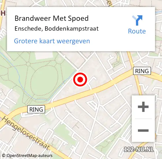 Locatie op kaart van de 112 melding: Brandweer Met Spoed Naar Enschede, Boddenkampstraat op 15 mei 2017 12:17