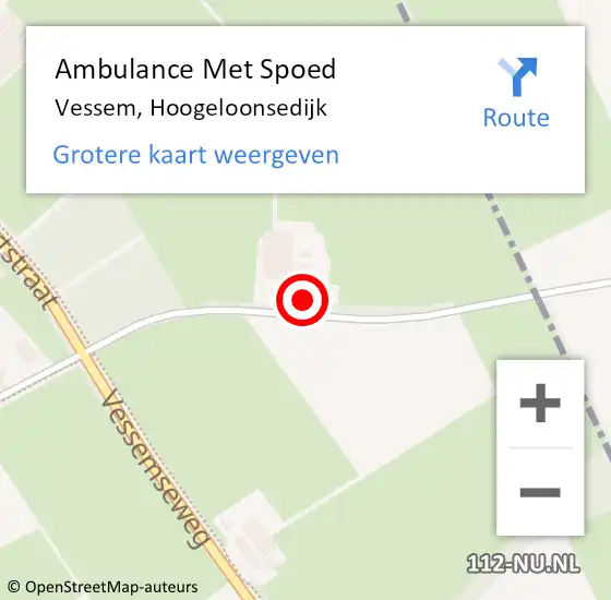 Locatie op kaart van de 112 melding: Ambulance Met Spoed Naar Vessem, Hoogeloonsedijk op 15 mei 2017 12:37